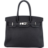 Hermès Noir Togo Leather Palladium Birkin 30 Handbag