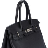 Hermès Noir Togo Leather Palladium Birkin 30 Handbag