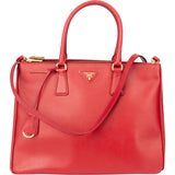 Prada Red Saffiano Leather Galleria Handbag