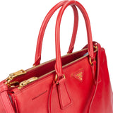 Prada Red Saffiano Leather Galleria Handbag
