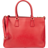 Prada Red Saffiano Leather Galleria Handbag