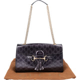 Gucci Patent Leather GG Monogram Horsebit Emily Shoulder Bag