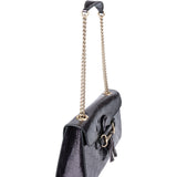 Gucci Patent Leather GG Monogram Horsebit Emily Shoulder Bag