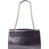 Gucci Patent Leather GG Monogram Horsebit Emily Shoulder Bag