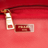 Prada Red Saffiano Leather Galleria Handbag