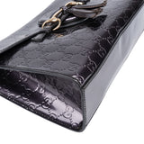 Gucci Patent Leather GG Monogram Horsebit Emily Shoulder Bag