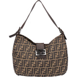 Fendi FF Monogram Baguette Buckle Shoulder Bag