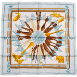 Hermès Classic "Cuillers D`afrieque" Silk Carre 90 Scarf Tuch