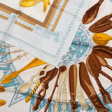 Hermès Classic "Cuillers D`afrieque" Silk Carre 90 Scarf Tuch