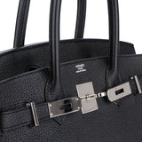 Hermès Noir Togo Leather Palladium Birkin 30 Handbag