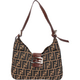 Fendi FF Monogram Baguette Buckle Shoulder Bag