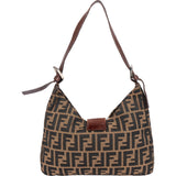 Fendi FF Monogram Baguette Buckle Shoulder Bag