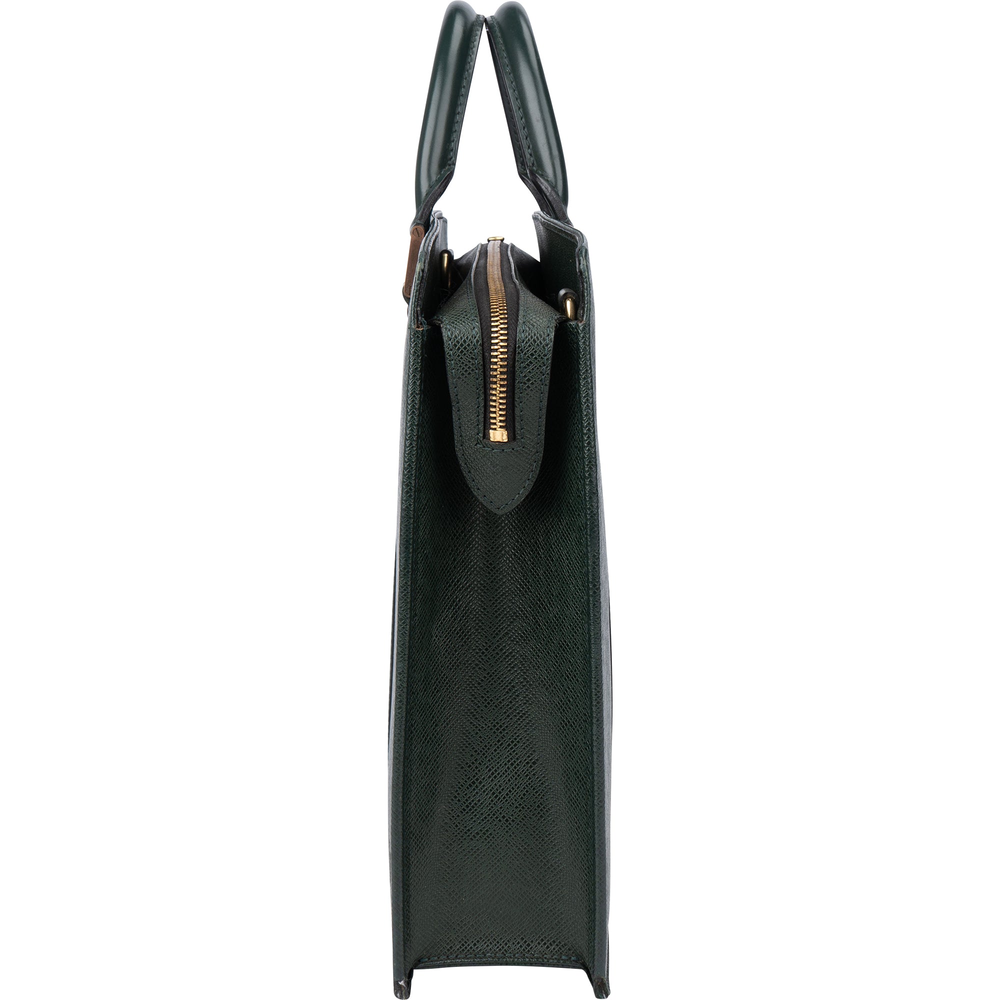 Louis Vuitton Green Taiga Leather Porte Documents Lozan Handbag - vintageandkickz