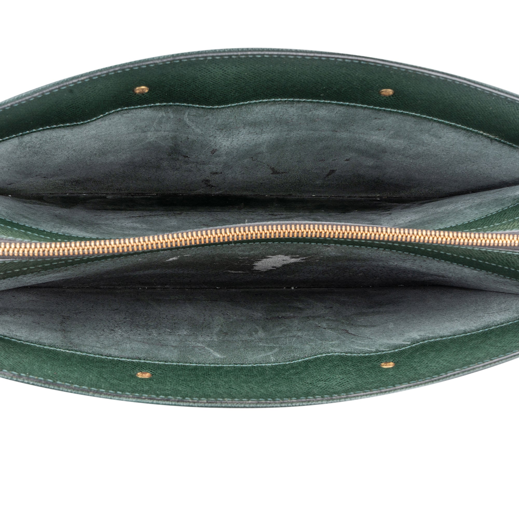 Louis Vuitton Green Taiga Leather Porte Documents Lozan Handbag - vintageandkickz