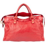 Balenciaga Red Leather City Handbag