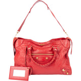 Balenciaga Red Leather City Handbag