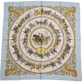 Hermès Classic "La Promenade De Longchamps" Silk Carre 90 Scarf Tuch