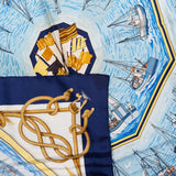 Hermès Classic "Retour de Péche" Silk Carre 90 Scarf Tuch