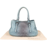 Bottega Veneta Blue Intrecciato Leather Handbag
