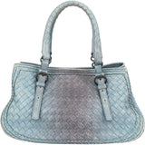 Bottega Veneta Blue Intrecciato Leather Handbag