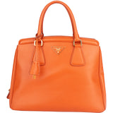 Prada Orange Saffiano Leather Satchel Galleria Handbag