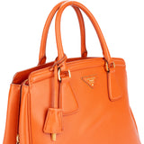 Prada Orange Saffiano Leather Satchel Galleria Handbag