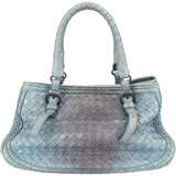 Bottega Veneta Blue Intrecciato Leather Handbag