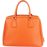 Prada Orange Saffiano Leather Satchel Galleria Handbag