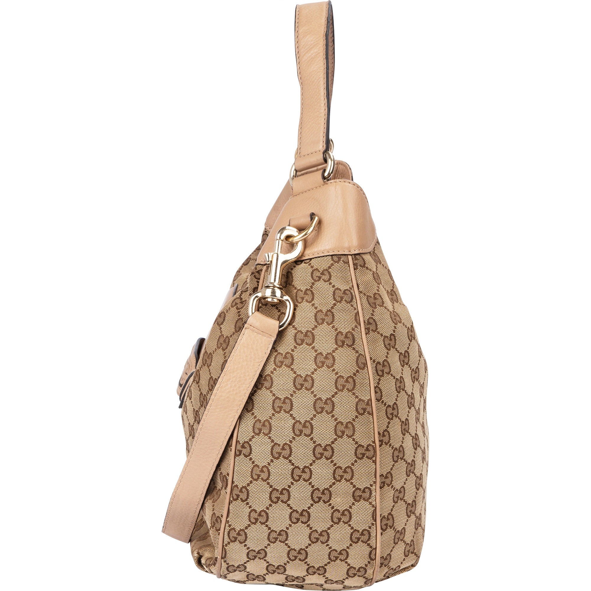 Gucci GG Monogram Horsebit Hobo Shoulder Bag - vintageandkickz