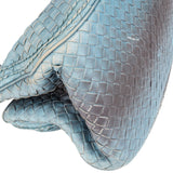 Bottega Veneta Blue Intrecciato Leather Handbag