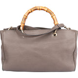 Gucci Taupe Leather Bamboo Handbag