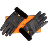 Hermès Lambskin Mink Fur Princess Padlock Kelly Gloves