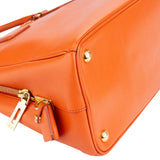 Prada Orange Saffiano Leather Satchel Galleria Handbag