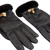 Hermès Lambskin Mink Fur Princess Padlock Kelly Gloves