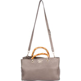 Gucci Taupe Leather Bamboo Handbag