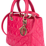 Christian Dior Pink Leather Lady Dior Handbag