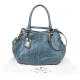 Prada Blue Leather City Handbag