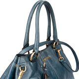 Prada Blue Leather City Handbag