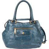 Prada Blue Leather City Handbag