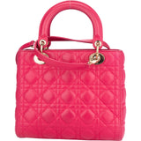 Christian Dior Pink Leather Lady Dior Handbag