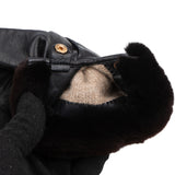 Hermès Lambskin Mink Fur Princess Padlock Kelly Gloves