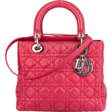 Christian Dior Pink Leather Lady Dior Handbag