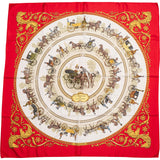 Hermès Classic "La Promenada De Longchamps" Silk Carre 90 Scarf Tuch