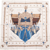 Hermès Classic "Veu Du Carosse De" Silk Carre 90 Scarf Tuch