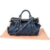 Miu Miu Blue Leather City Handbag