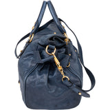 Miu Miu Blue Leather City Handbag