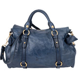 Miu Miu Blue Leather City Handbag
