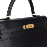 Hermès Noir Boxcalf Kelly 35 Handbag