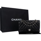 Chanel Quilted Lambskin Palladium Medium Double Flap Crossbody Bag