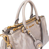 Miu Miu Grey Leather City Handbag